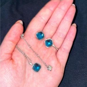 Swarovski blue necklace and earring set- retired